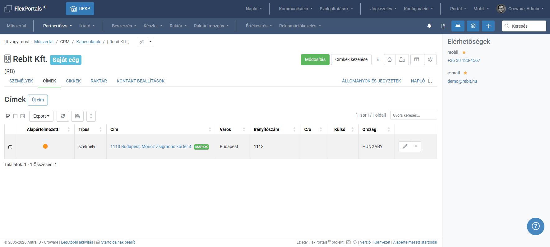 FlexCrm contact - view screenshot